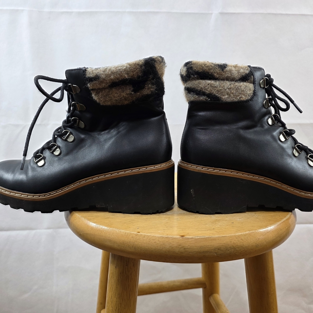 BareTraps Black Ankle Boots with Tan Accents - Picture 10 of 15